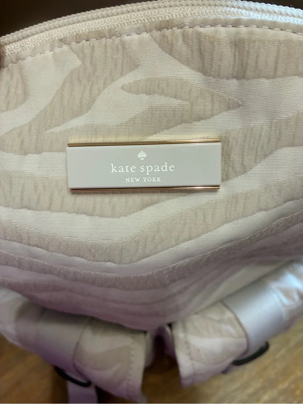 kate spade Quilted Cream Zebra-Pattern Backpack